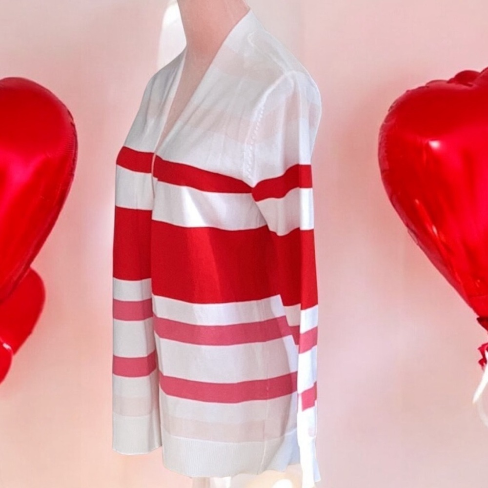 Striped Cardigan Sweater - Red and Pink NWT Small